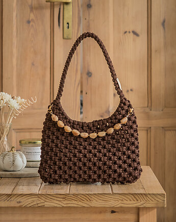 Makramowa torebka Soho Bag - czekolada, Poplecione Makramy