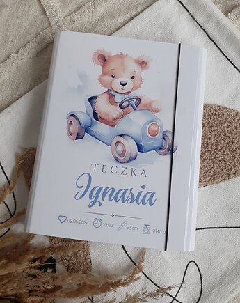 MISIO teczka  metryczka urodzenia  prezent na roczek, narodziny, Chrzest, LOO LOO DREAM