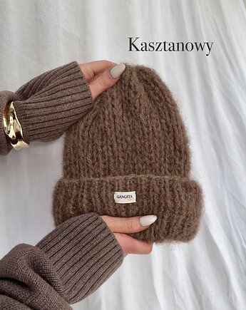Puszysta czapka Cloud wełna merino alpaka *kasztanowy*, GANGSTA KNIT