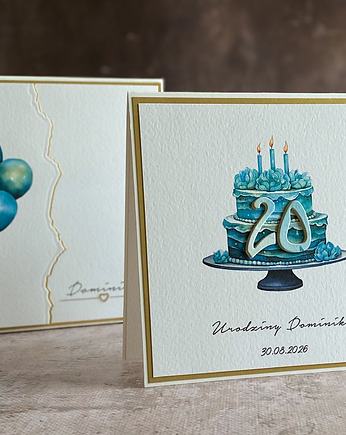 Kartka na 20 urodziny z pudełkiem i kopertą, BH 31, Anna Art and Crafts