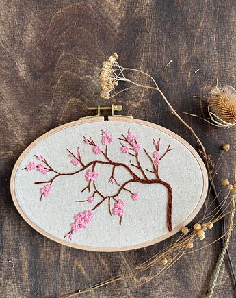 Ręcznie haftowany obrazek "Wiśnia japońska", ReinerArt