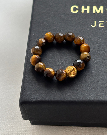 Pierścionek elastyczny Tygrysie Oko, Chmolowska Jewellery