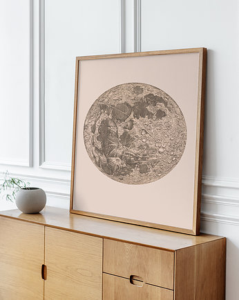 Plakat Księżyc 50x70 cm, OKAZJE - Prezent na Ślub