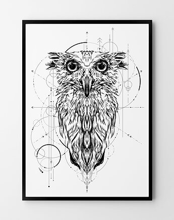 Sowa Harry'ego Pottera - plakat sowa geometria, HOG STUDIO