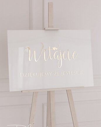 Tablica powitalna elegancka Witajcie z serduszkami, Planneo