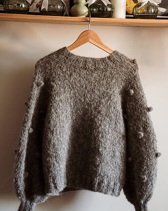 Sweter w bąble, ciepły sweter na jesień, wełniany sweter, Ruda Manufaktura
