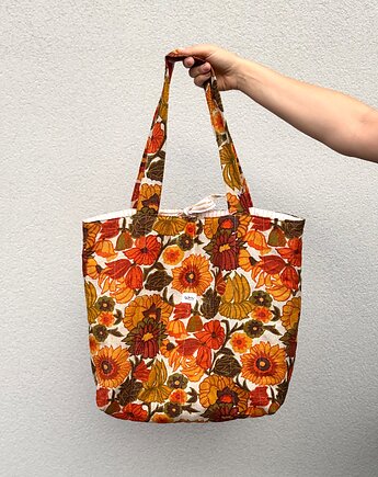Torba pikowana duża Słoneczniki, wu handmade