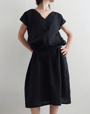 Lniana sukienka BLACKMOON 100% len, madebyjokpa