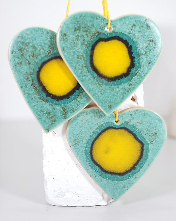 Duże ceramiczne serce - ozdoba choinkowa, 10FingersArt