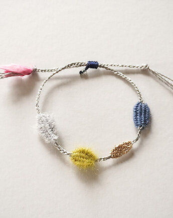 Bransoletka tkana - 4 elementy - unikat "Spring", Słońcem Tkane