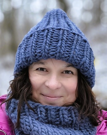 Wełniana czapka zimowa WOOLY jeans, sploteka