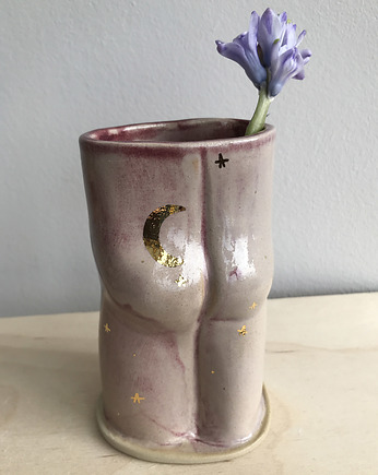 Ceramiczny wazon Dupa różowy ze złotem nr 1, ELEMTHEBRAND