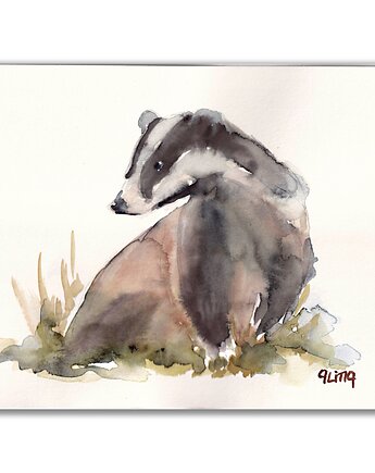 Obraz ręcznie malowany "Borsuk", Galeria Alma