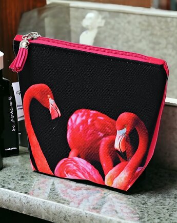 Kosmetyczka damska saszetka wodoodporna organizer flamingi etui, Uszyciuch