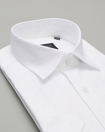 Koszula męska 00305 krótki rękaw biały classic fit 176/182 41, BORGIO