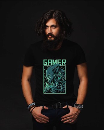 Koszulka organiczna z nadrukiem Gamer, ART ORGANIC