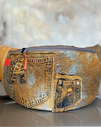 Nerka XL z farbowanego na pomarańczowo jeansu La Rambla 24, CANGUR