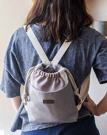 Różowo-szary mini workoplecak, raspberi