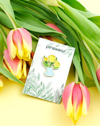 Pin tulipany w wazonie, PINSWEAR
