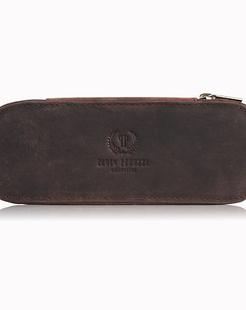 SKÓRZANE ETUI NA OKULARY PIÓRNIK BRĄZOWY VINTAGE PAOLO PERUZZI T-82-HBR, Paolo Peruzzi