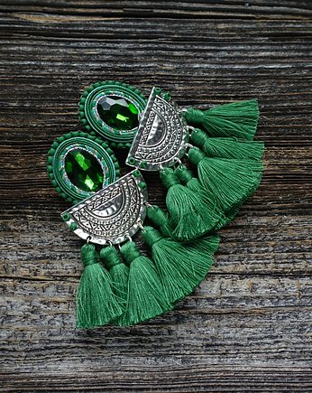Duże i etniczne kolczyki boho z chwostami, Mró Soutache