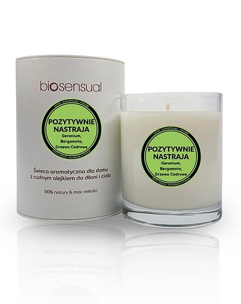 Świeca do masażu i aromaterapii POZYTYWNIE NASTRAJA 200g, Biosensual