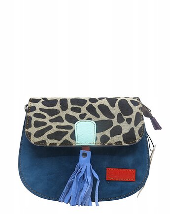 Torebka listonoszka zamszowa damska regulowany pasek kolorowa OLIVKA, Olivka Warsaw