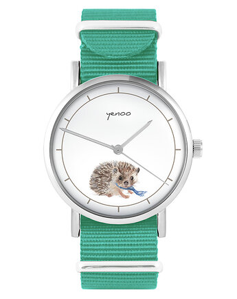 Zegarek - Jeżyk - turkusowy, nylonowy, yenoo