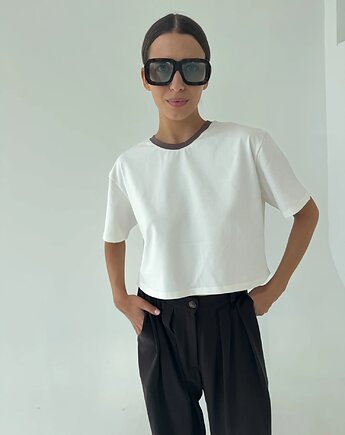 T-Shirt Move crop ecru cacao pliska, Patchouli