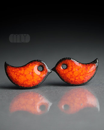 Kolczyki ceramiczne Ptaszki/stal chirurgiczna/, Magda Łysiak
