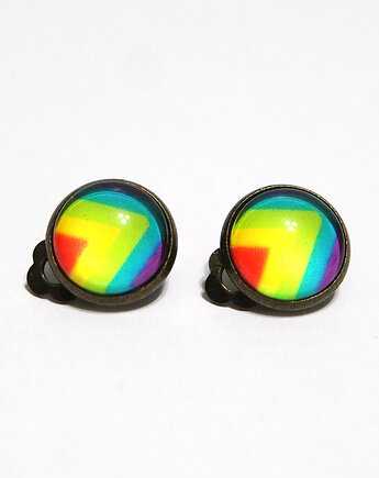 Klipsy - Tęczowe, brąz, yenoo