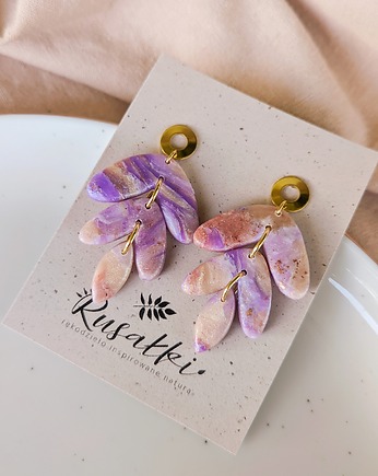 Eleganckie fioletowe kolczyki marmurki, z marmurkowym wzorem marmurek marmurek, Dary Rusałki