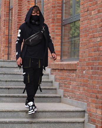 Męska duża czarna skórzana nerka, World of Barracuda