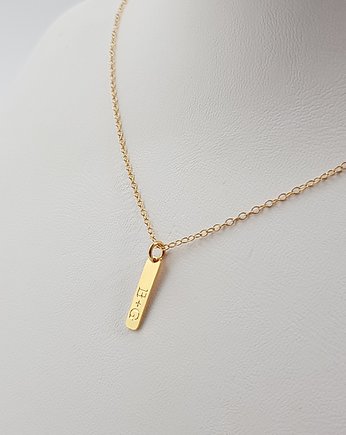 Minimalistyczny naszyjnik blaszka z grawerem, ZaNa Design