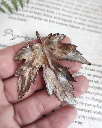 Liść miedziany Klon Srebrzysty I, Treemasters Copper Jewelry