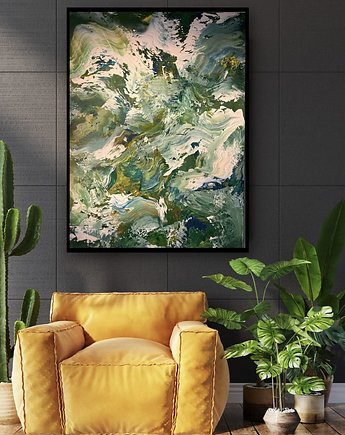 Obraz "Green waves" 90x120, Anna Maria Majkutewicz