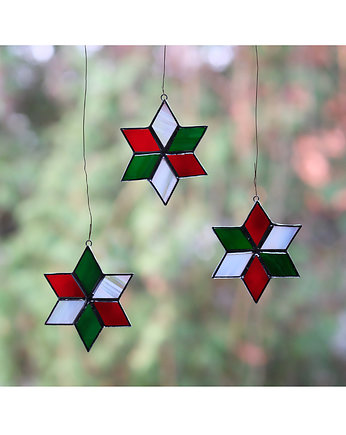 Trójkolorowe gwiazdki zestaw 3 sztuki, BeArt Handmade