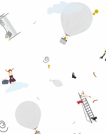 Tapeta dla dzieci Szare Balony (Grey Play with US), Humpty Dumpty Room Decoration