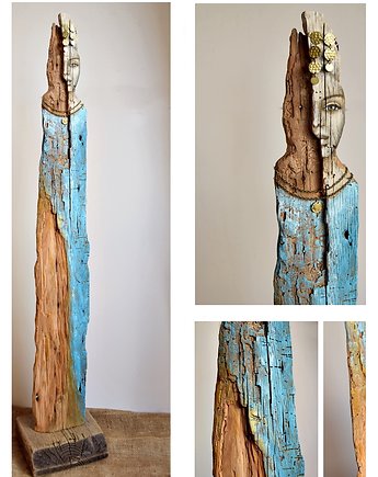 Rzeźba, dekoracja ze starego drewna, postać, kobieta, abstrakcja /2/, Galeriai