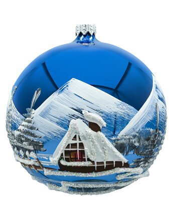 Bombka okrągła Zimowy Pejzaż: niebieska, Syn Bombkarza