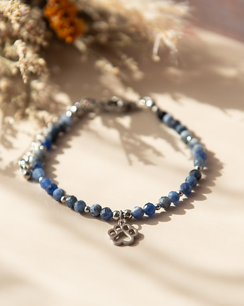 PAWS bransoletka z kamieni - sodalit - łapka, Greenmoon Handmade