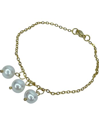 Łańcuszkowa bransoletka z perłowymi charmsami