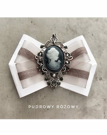 Szara Brosza Kamea NEW, Pudrowy Różowy