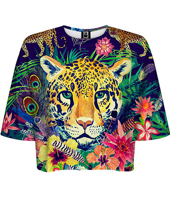 DR.CROW T-shirt Krótki CROP Hidden Leopard, DrCrow