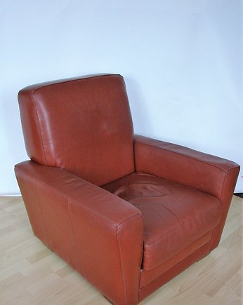 Skórzany fotel Art deco, lata 60, Relikt design