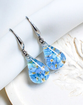 Kolczyki z niezapominajkami, nature gift