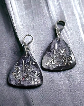 UNIKATOWE kolczyki z żywicy : kolekcja PICASSO : L : I, kaktusia