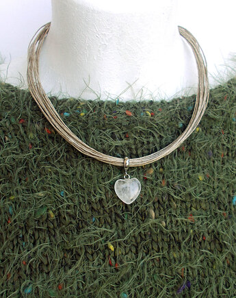 Zula Naszyjnik lniany z sercem No 2, galeria nuit