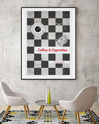 Kawa i papierosy - plakat fine art, minimalmill
