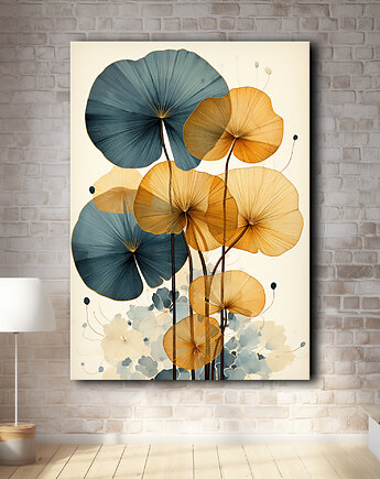 Tropikalne liście - Plakat - Loft, Minimalizm, Black Sapphire Art